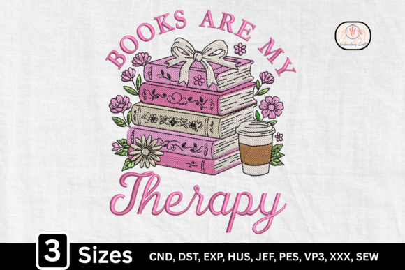 Books Are My Therapy Embroidery Design Review