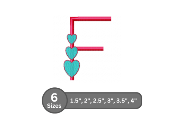 Candy Heart Alphabet -F: A Designer’s Review for Boutique Sweatshirt Embroidery