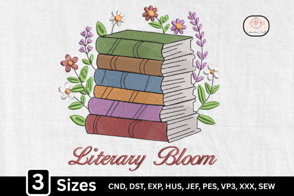 Groovy Floral Book Stack: Retro Holiday Embroidery