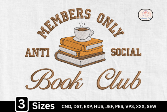 Members Only Anti Social Book Club Embroidery Design Review