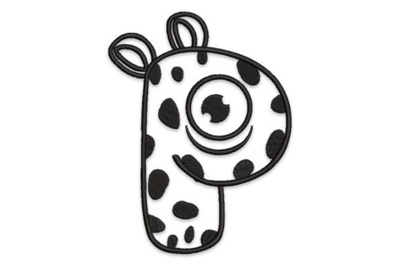 Monster Alphabet Letter P: A Whimsical Touch for Holiday Embroidery