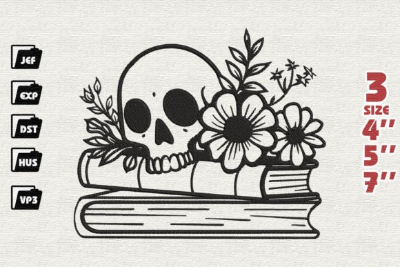 Skull Book Flower